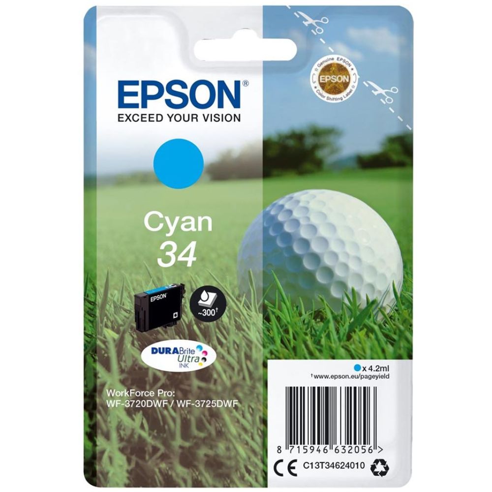 Epson Μελάνι Inkjet No.34 Cyan (C13T34624010) (EPST346240)