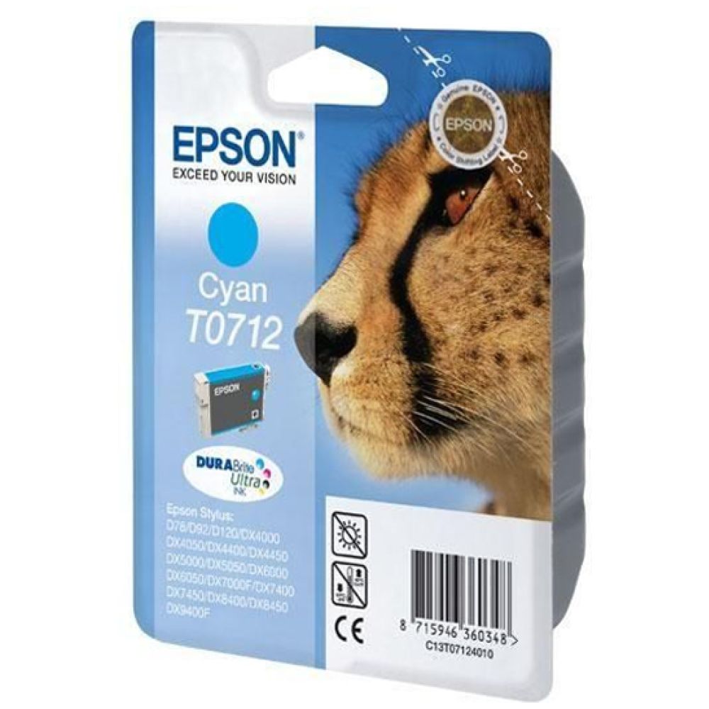 Epson Μελάνι Inkjet T0712 Cyan (C13T07124012) (EPST071240)