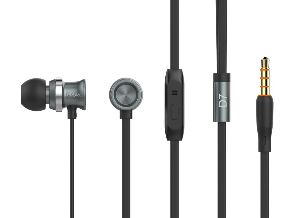 CELEBRAT Earphones με μικρόφωνο D7, 10mm, 3.5mm, 1.2m, μαύρα