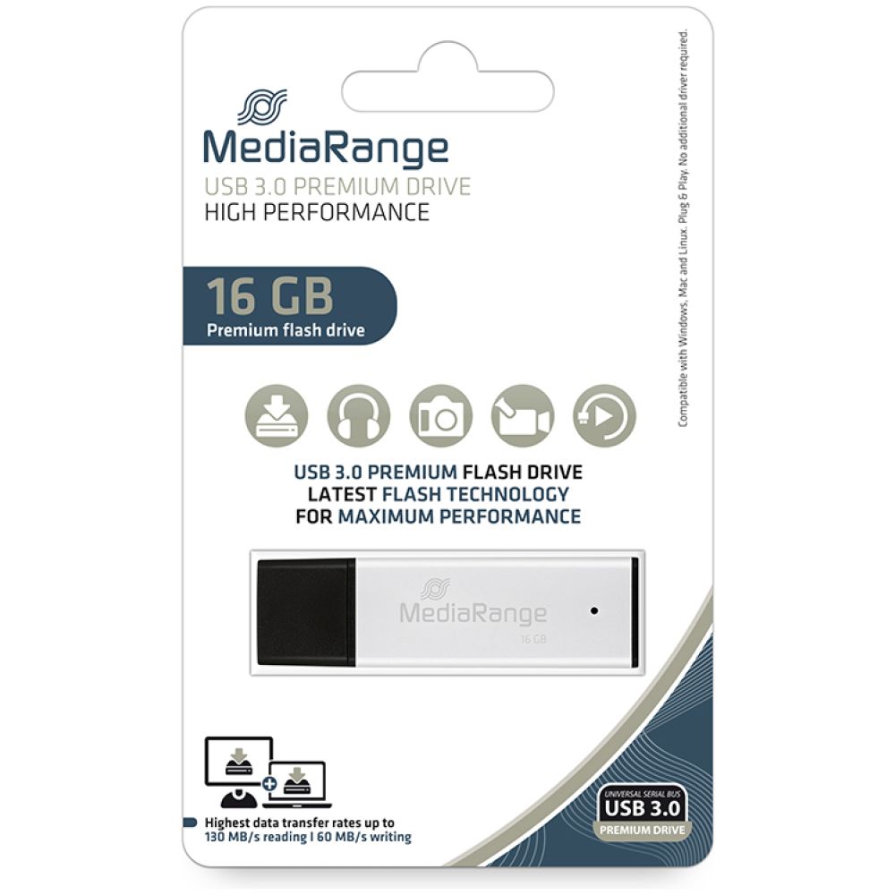 MediaRange USB 3.0 high performance flash drive, 16GB