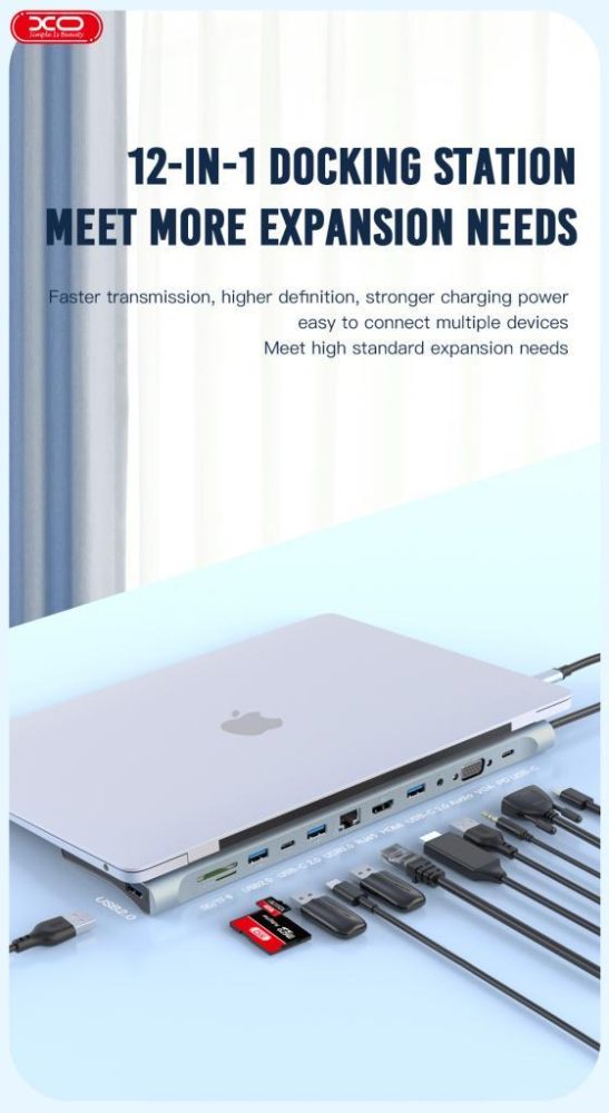 XO HUB010 12 in 1 DOCKING STATION - Image 3