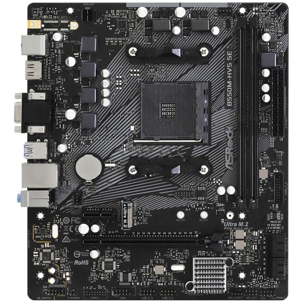 ASROCK μητρική B550M-HVS SE, 2x DDR4, AM4, USB 3.2, mATX