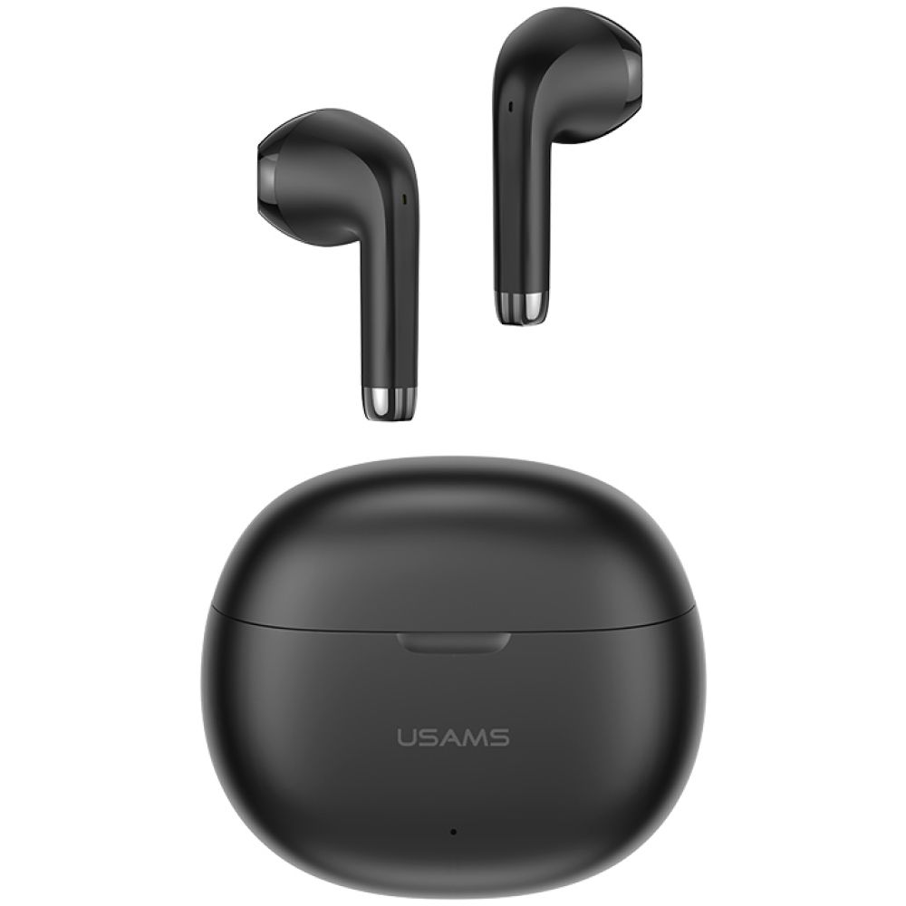 USAMS earphones με θήκη φόρτισης US-YO17, True Wireless, μαύρα