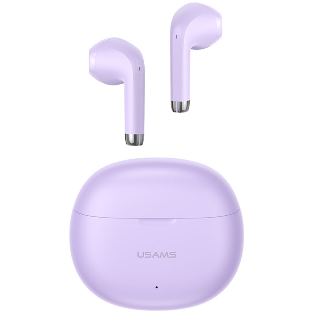 USAMS earphones με θήκη φόρτισης US-YO17, True Wireless, μωβ