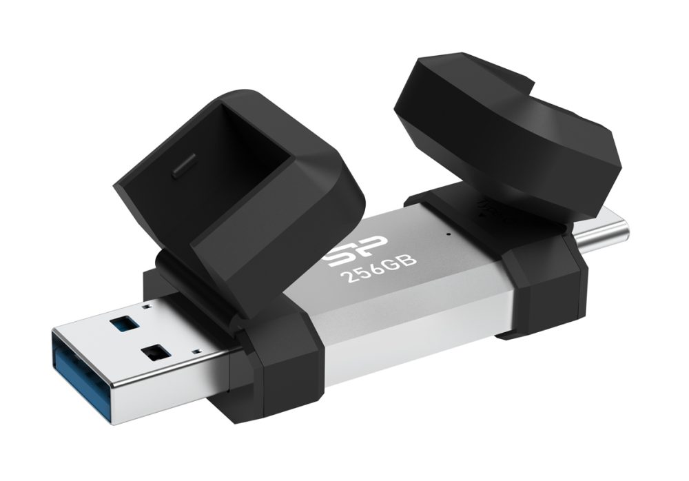 SILICON POWER USB Flash Drive C51, USB/USB-C, 256GB, 200MBps, ασημί