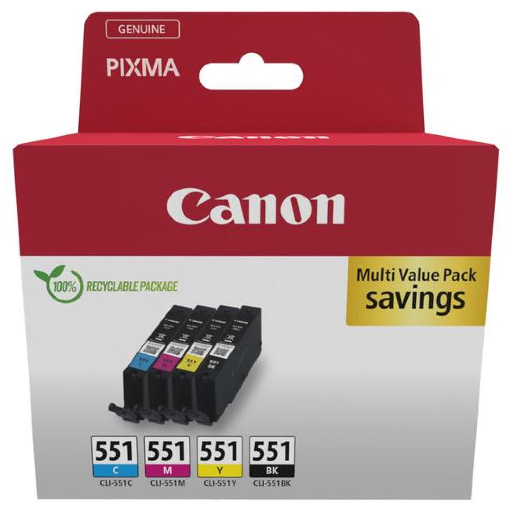 Canon Μελάνι Inkjet CLI-551 CMYK  Carton Pack (6509B015)