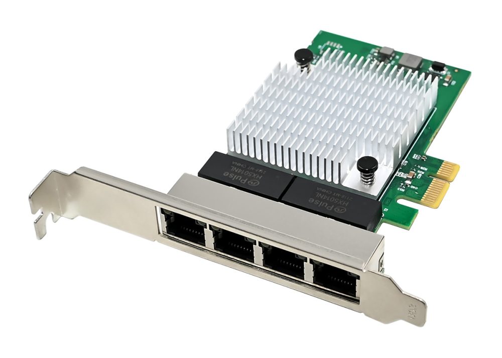 POWERTECH κάρτα επέκτασης PCIe σε 4x RJ45 ST7387, 1000Mbps