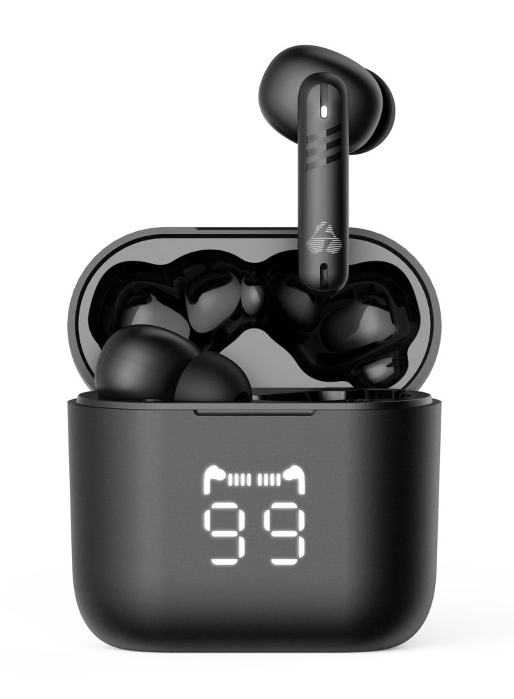 POWERTECH earphones με θήκη φόρτισης PT-1227, TWS, ENC, 30/480mAh, μαύρα - Image 7