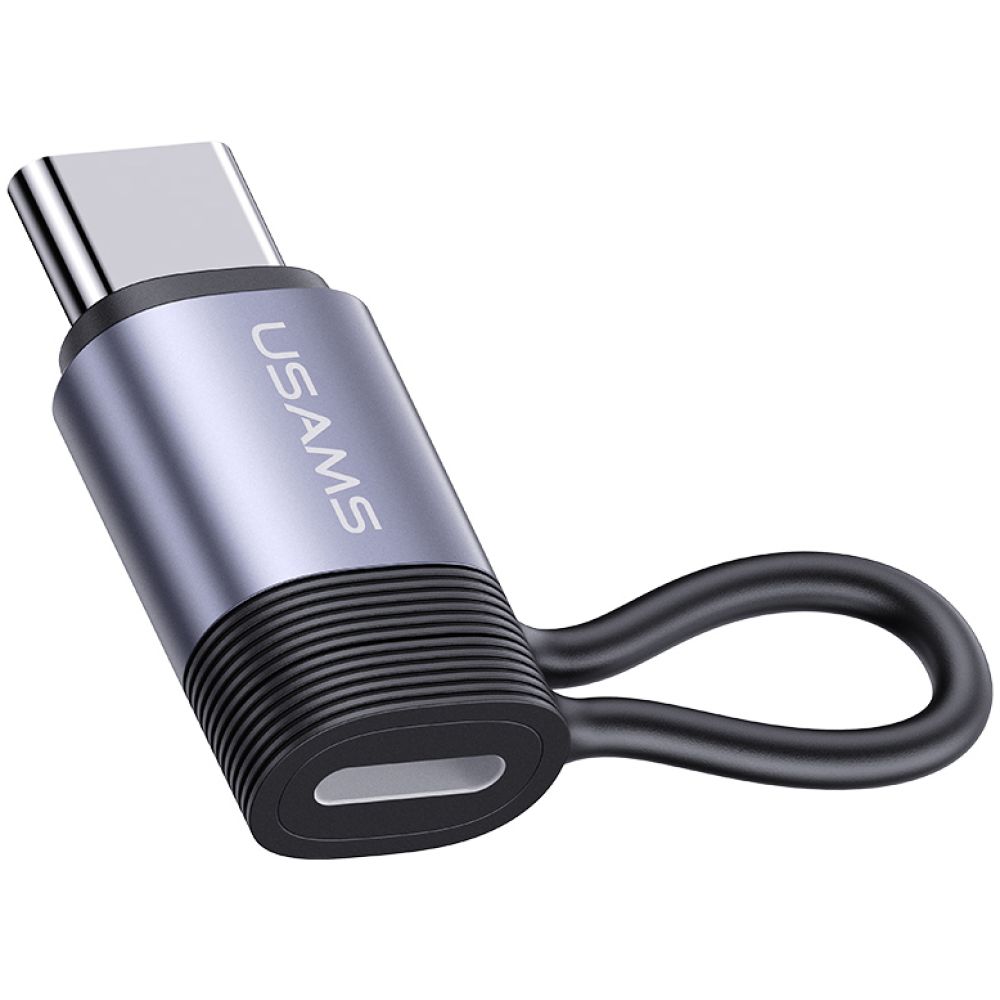 USAMS αντάπτορας USB-C σε Lightning US-SJ677, 30W, 480Mbps, γκρι