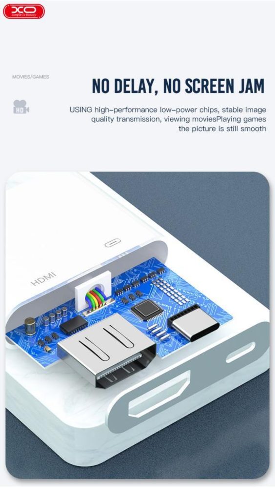 XO HUB005 HUB LIGHTNING ΣΕ HDMI 1080P - Image 6