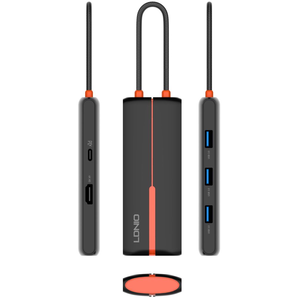 LDNIO docking station DS-25H, 5 θυρών, USB-C σύνδεση, 4K, 100W PD, μαύρο - Image 11