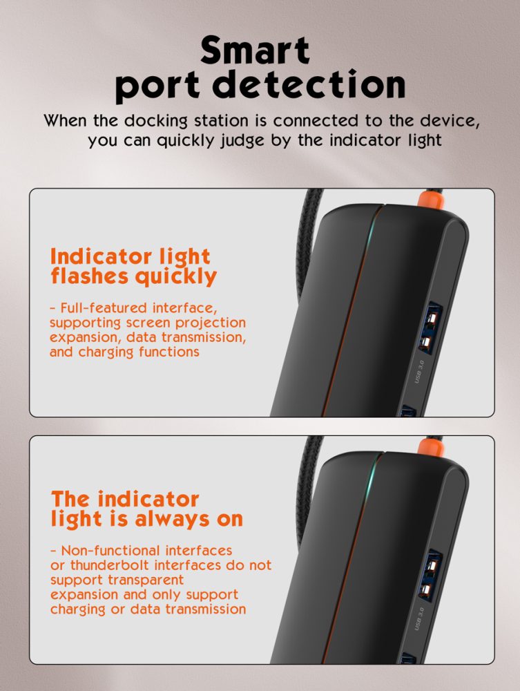 LDNIO docking station DS-26U, 6 θυρών, USB-C σύνδεση, 4K, 100W PD, λευκό - Image 6