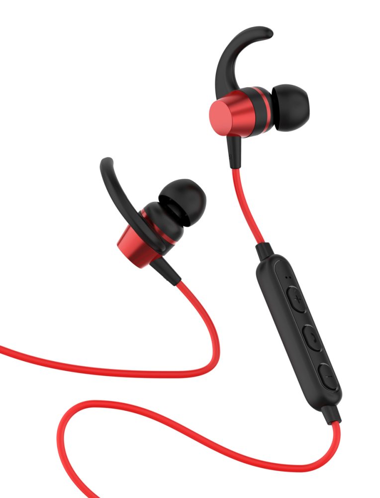 YISON earphones E14 με μαγνήτη, Bluetooth, 10mm, 65mAh, κόκκινα - Image 4