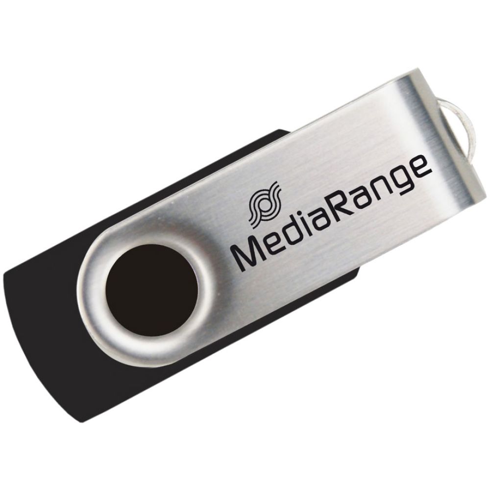 MediaRange USB 2.0 Flash Drive 16GB (Black/Silver) (MR910)