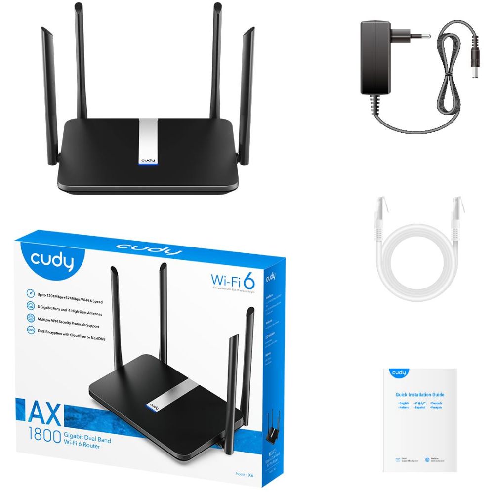 CUDY X6 AX1800 GIGABIT MESH ROUTER, WIFI 6 - Image 3