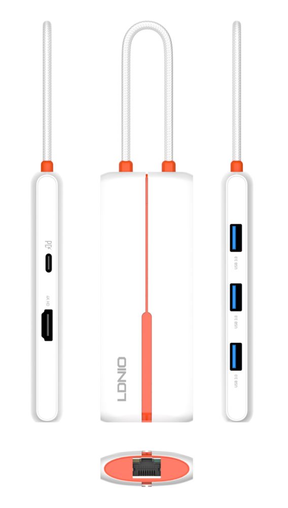 LDNIO docking station DS-26H, 6 θυρών, USB-C σύνδεση, 4K, 100W PD, λευκό - Image 9