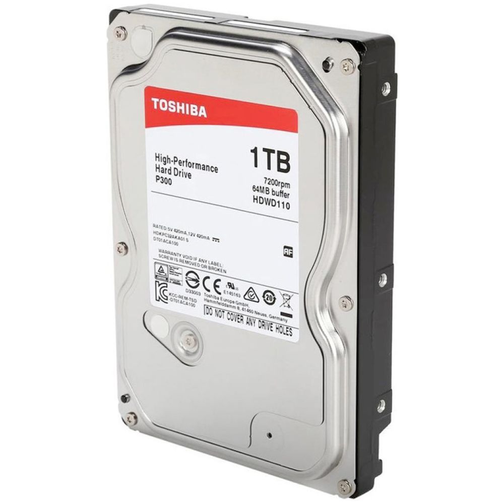 TOSHIBA σκληρός δίσκος P300 1ΤΒ, 3.5", 7200RPM, 64MB, SATA III