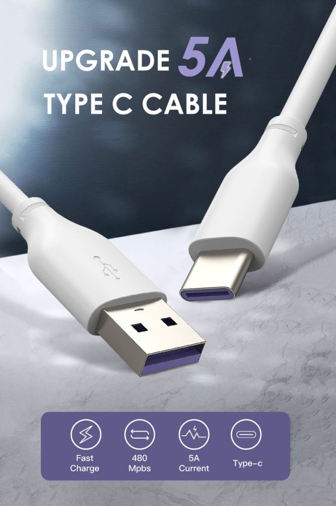 CABLETIME καλώδιο USB-C σε USB CT-U325A, 25W, 480Mbps, 0.25m, λευκό - Image 2