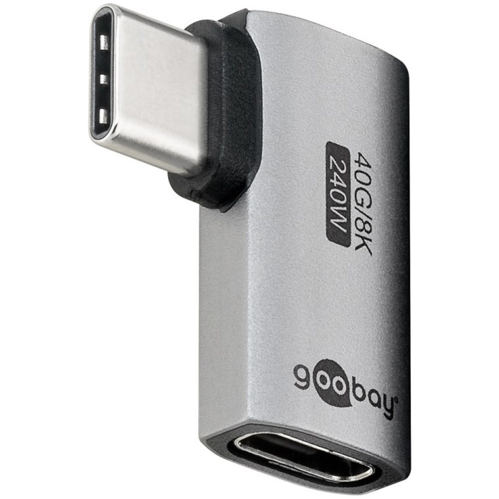 GOOBAY αντάπτορας USB-C 74441, γωνιακός 90°, USB4, 240W, 40Gbps, 8K, γκρι