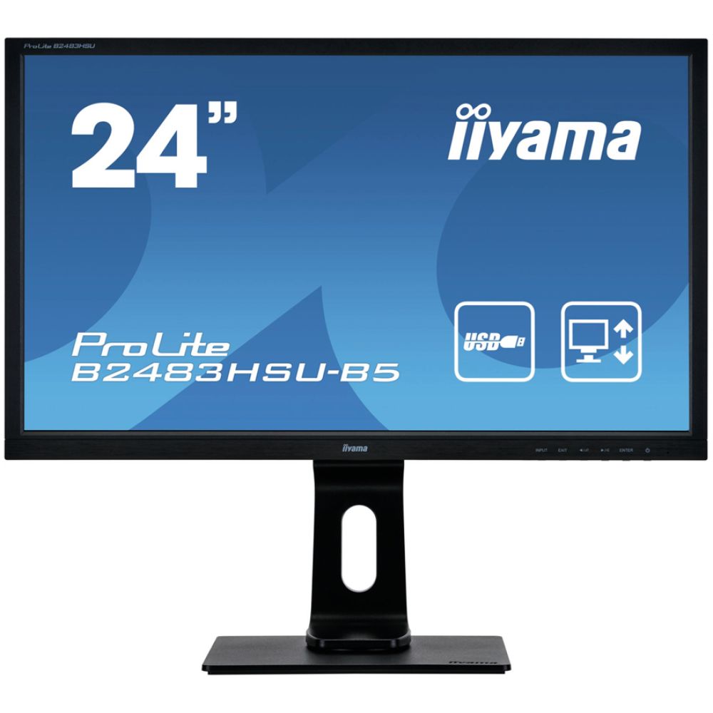 IIYAMA used Οθόνη B2483HSU LED, 24" 1920x1080, VGA/DVI/DisplayPort, Grade A