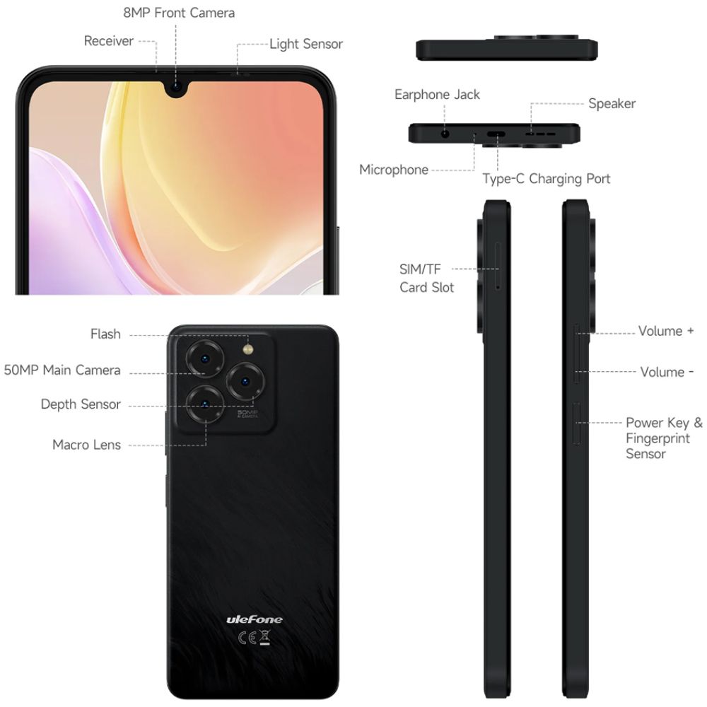 ULEFONE smartphone Note 20 Pro, 6.75", 4/256GB, 6000mAh, μαύρο - Image 11