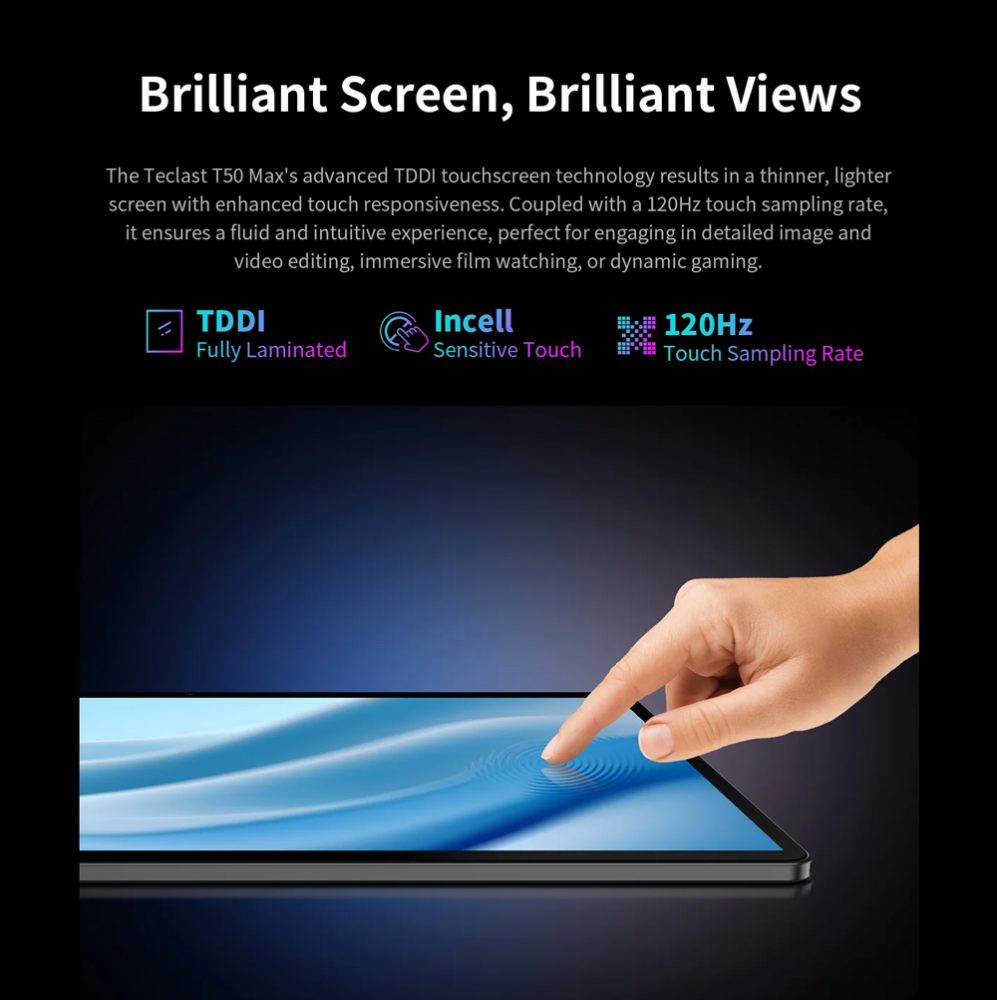 TECLAST tablet T50 Max, 11", 8/256GB, 4G, Android 14, 8000mAh, γκρι - Image 13