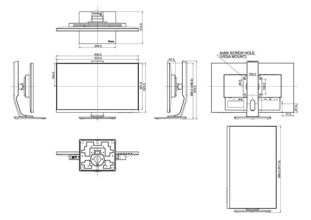 IIYAMA οθόνη ProLite XUB2492HSU, IPS-LED, 23.8", 1920x1080, VGA/HDMI/DisplayPort, μαύρη - Image 6