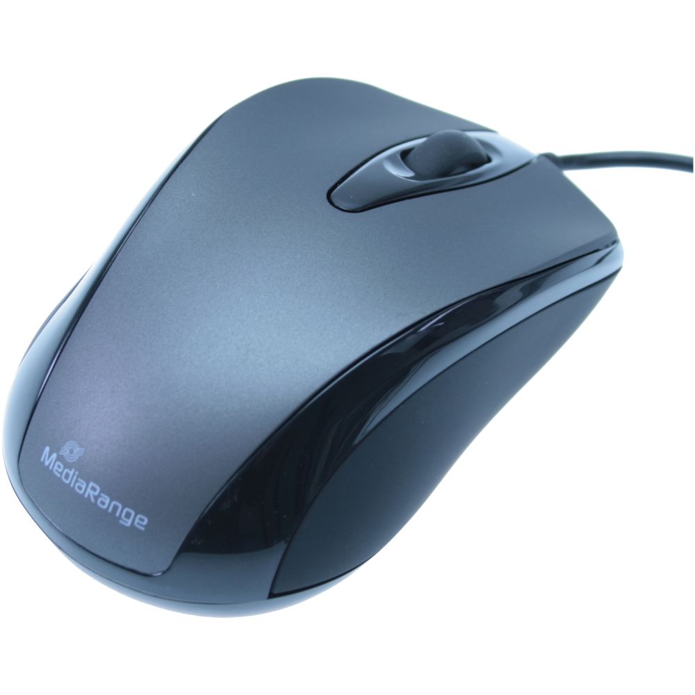 MediaRange Optical Mouse (Black/Grey, Wired) (MROS201)