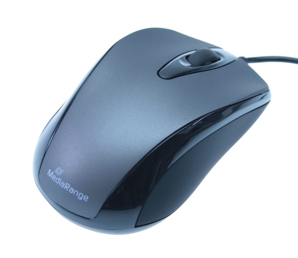 MediaRange Optical Mouse (Black/Grey, Wired) (MROS201)