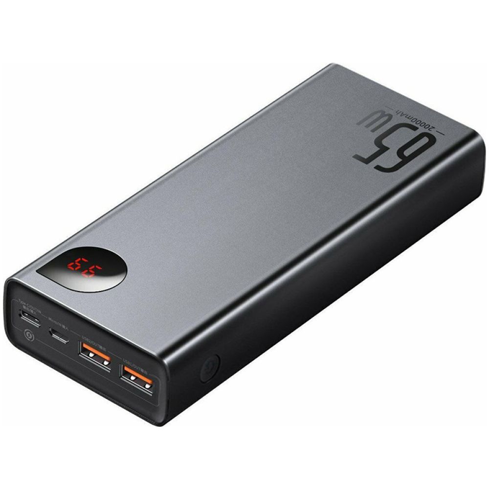 Baseus Adaman Power Bank 20000mAh 65W με 2 Θύρες USB-A και Θύρα USB-C Quick Charge 3.0 Μαύρο (PPIMDA-D01) (BASPPIMDAD01)