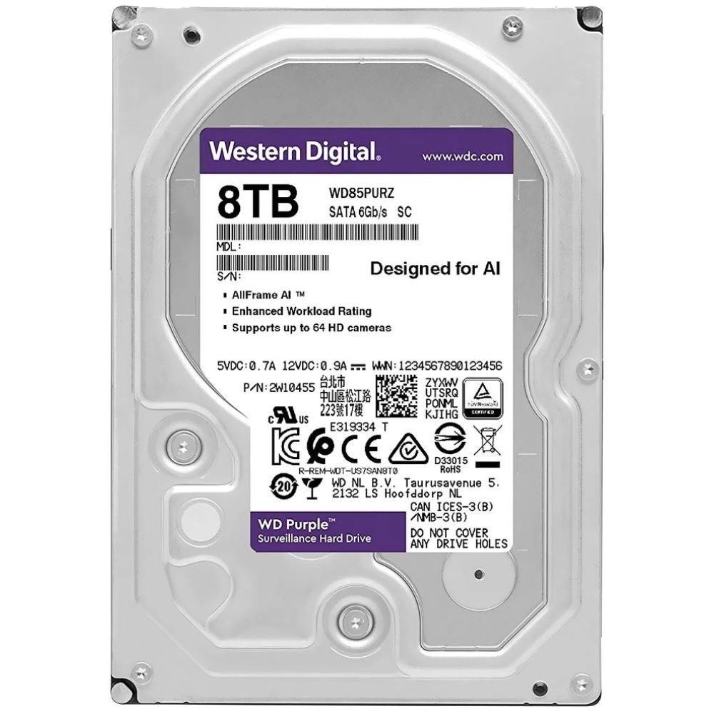 WesternDigital Purple 3.5'' 8TB SATA/600 5640RPM 256MB cache (WD85PURZ)