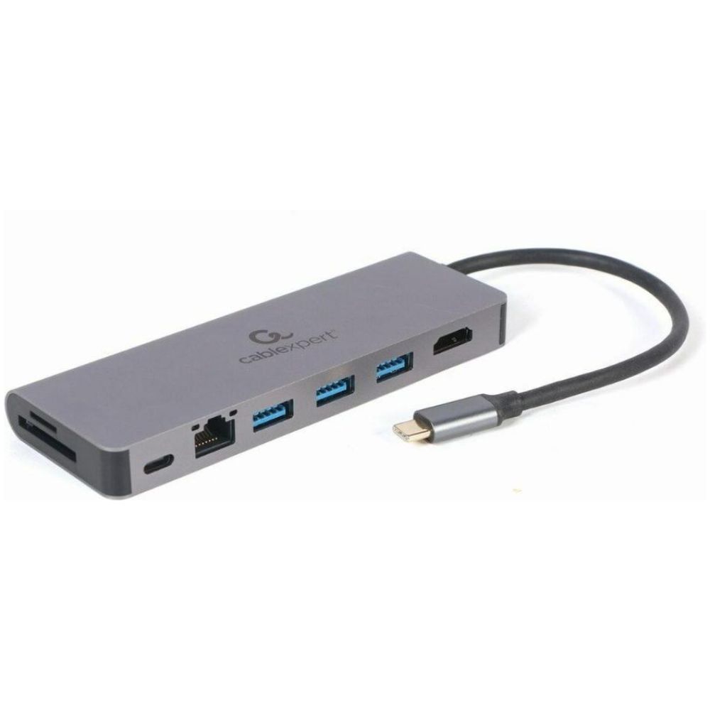 Gembird USB-C Docking Station με HDMI 4K PD Ethernet Γκρι (A-CM-COMBO5-05) (GEMA-CM-COMBO5-05)