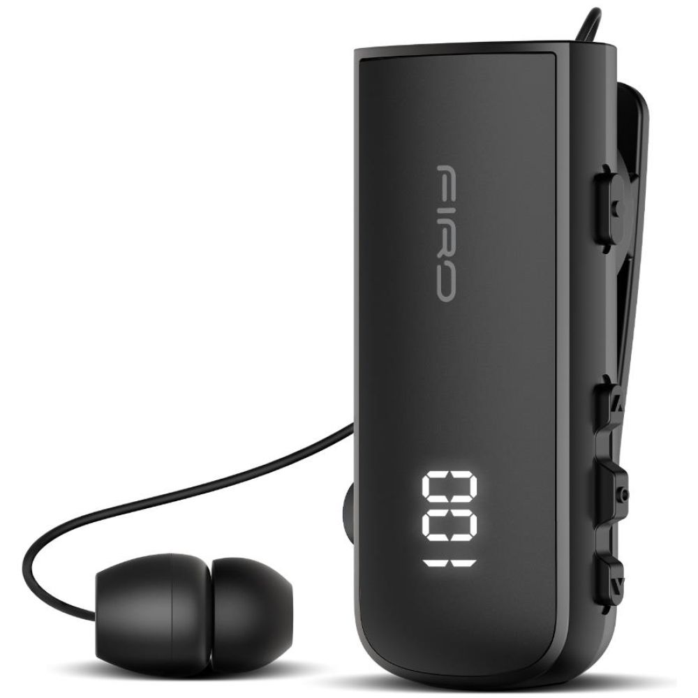 FIRO H16J BUSINESS BLUETOOTH RETRACTABLE EARPHONE ΜΕ ΟΘΟΝΗ, ΜΑΥΡΟ