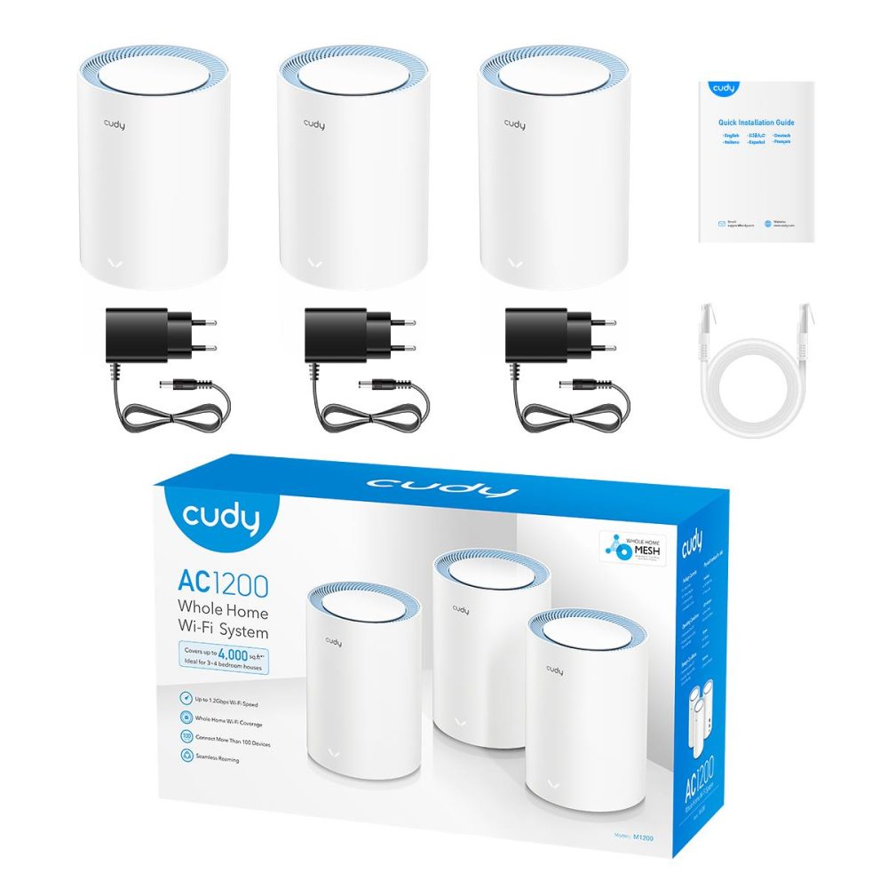 CUDY M1200 AC1200 DUAL BAND WIFI MESH SYSTEM, 3 PACK - Image 4