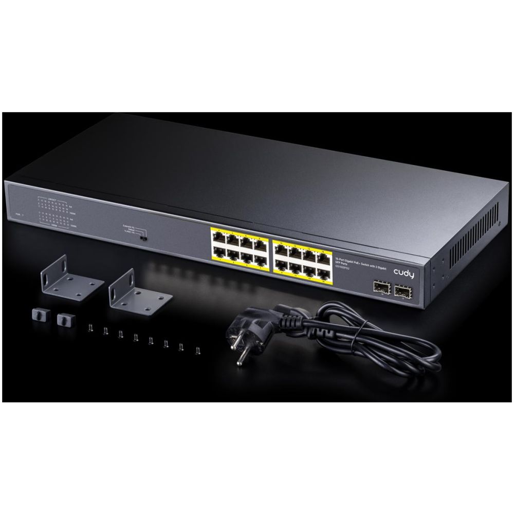 CUDY GS1020PS2 16 PORT + 2 GIGABIT SFP POE+ SWITCH, 200W - Image 3