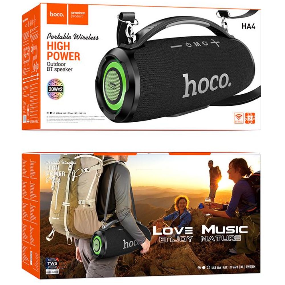 HOCO HA4  SURGE OUTDOOR BLUETOOTH SPEAKER , ΜΑΥΡΟ - Image 3