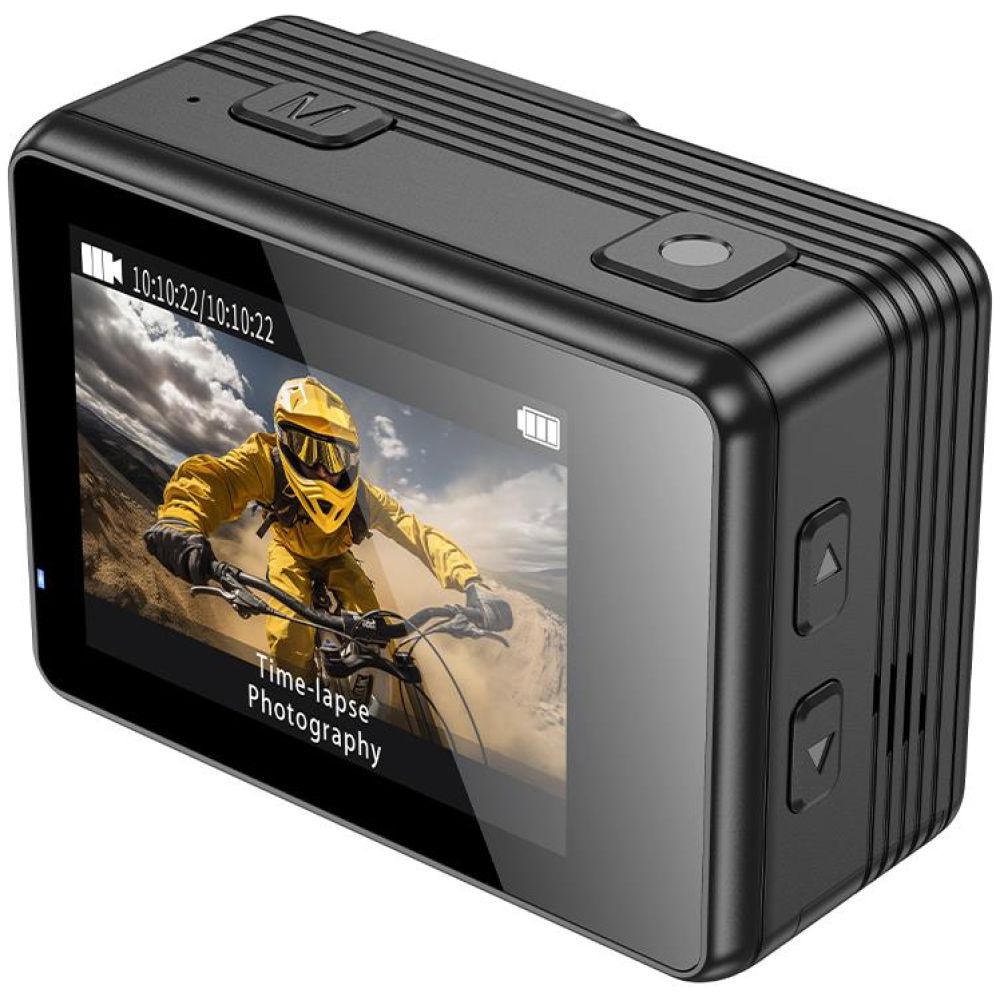 HOCO DV102 4K ANTI-SHAKE SPORTS CAMERA, ΜΑΥΡΗ - Image 2