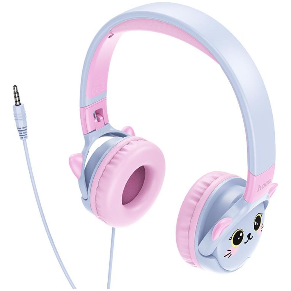 HOCO W61 VOICE WIRED HEADPHONES, SKY BLUE