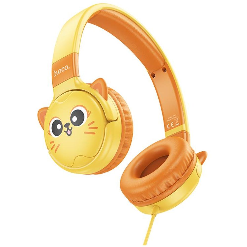 HOCO W61 VOICE WIRED HEADPHONES, SUN YELLOW