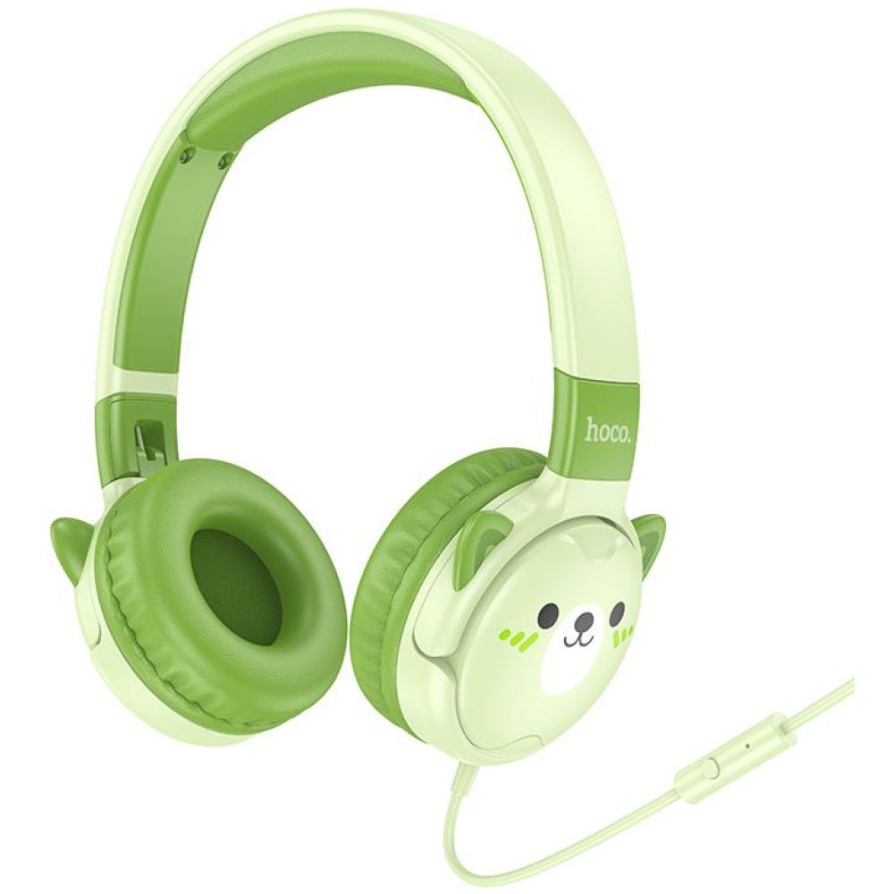 HOCO W61 VOICE WIRED HEADPHONES, EMERALD GREEN