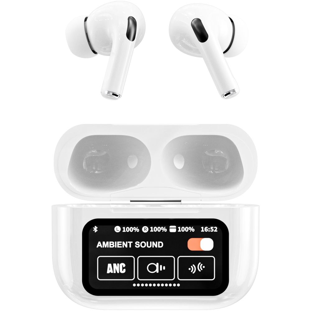 FIRO A9pro TWS BLUETOOTH EARPHONE ΜΕ ΟΘΟΝΗ, ANC, ΛΕΥΚΟ