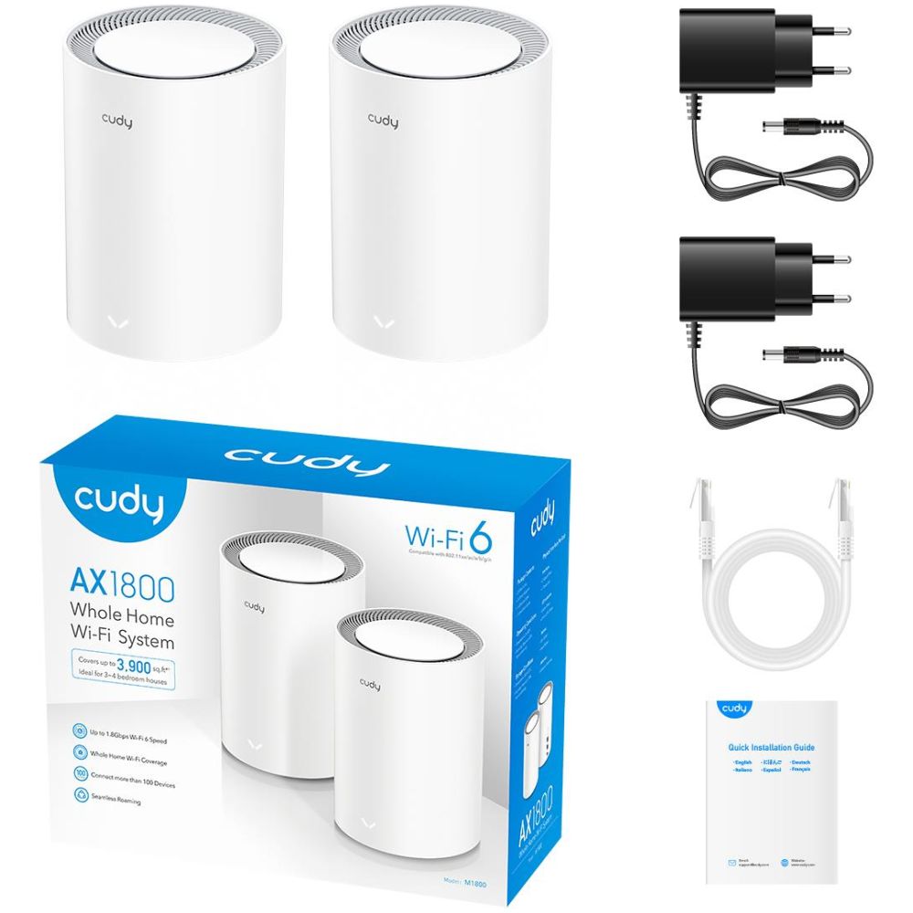 CUDY M3000 AX3000 2.5G Wi-Fi 6 MESH, 2 PACK, DUAL BAND, MU-MIMO - Image 3