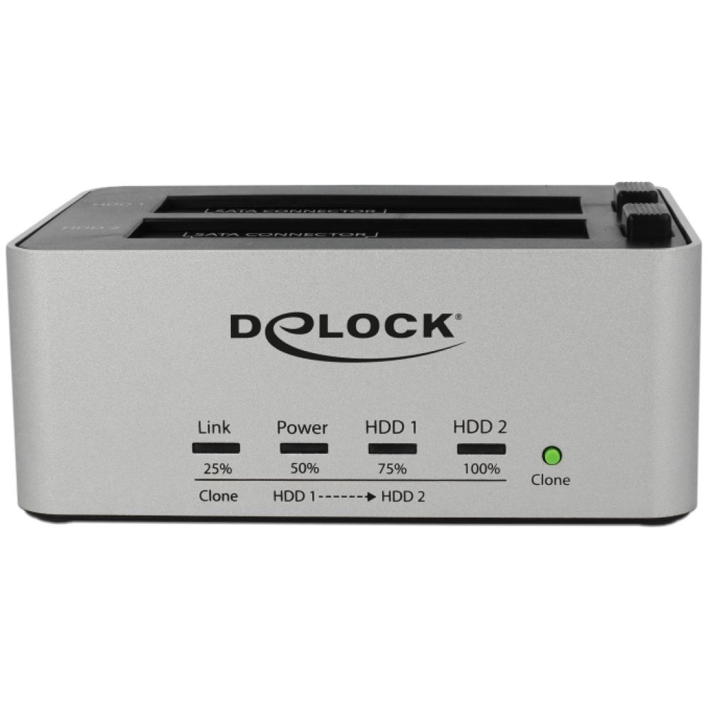 DELOCK docking station 63991, clone function, 2x 2.5/3.5" SSD/HDD, 5Gbps - Image 5