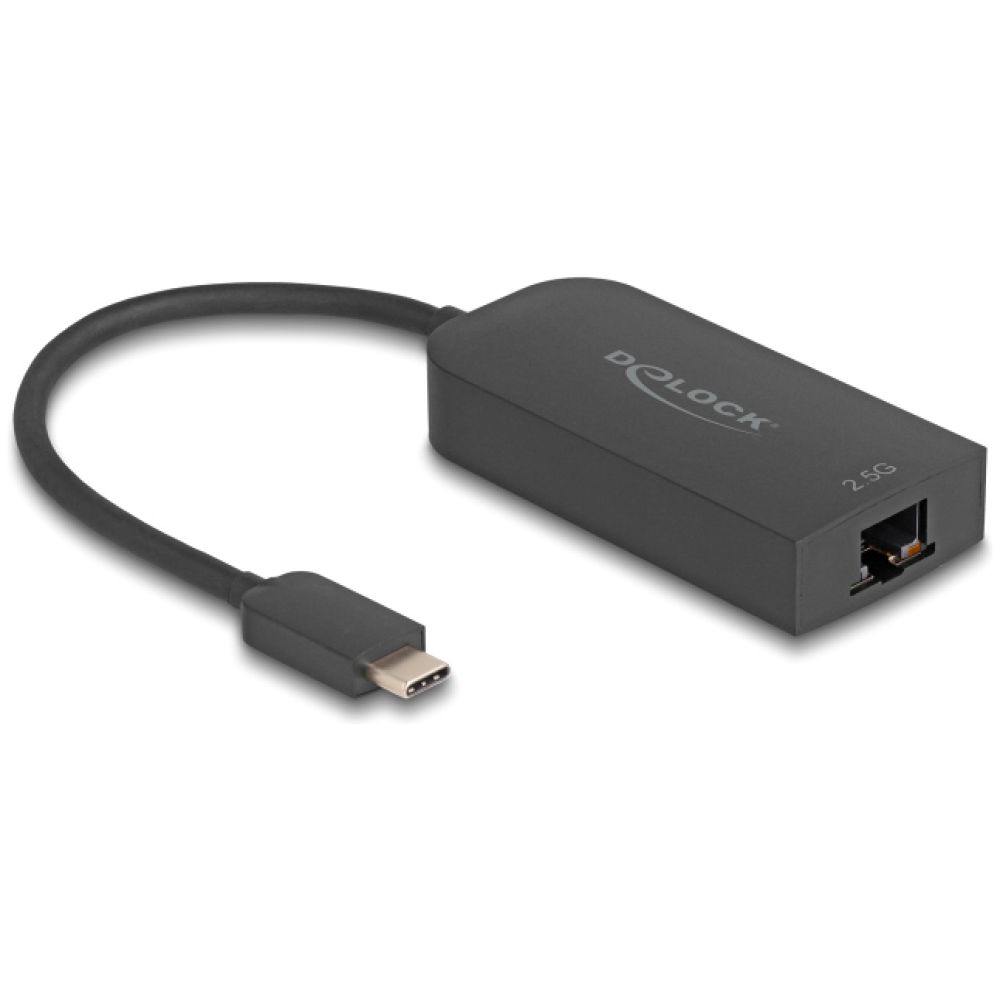 DELOCK αντάπτορας δικτύου 66046, USB-C, 2.5Gbps Ethernet, μαύρος