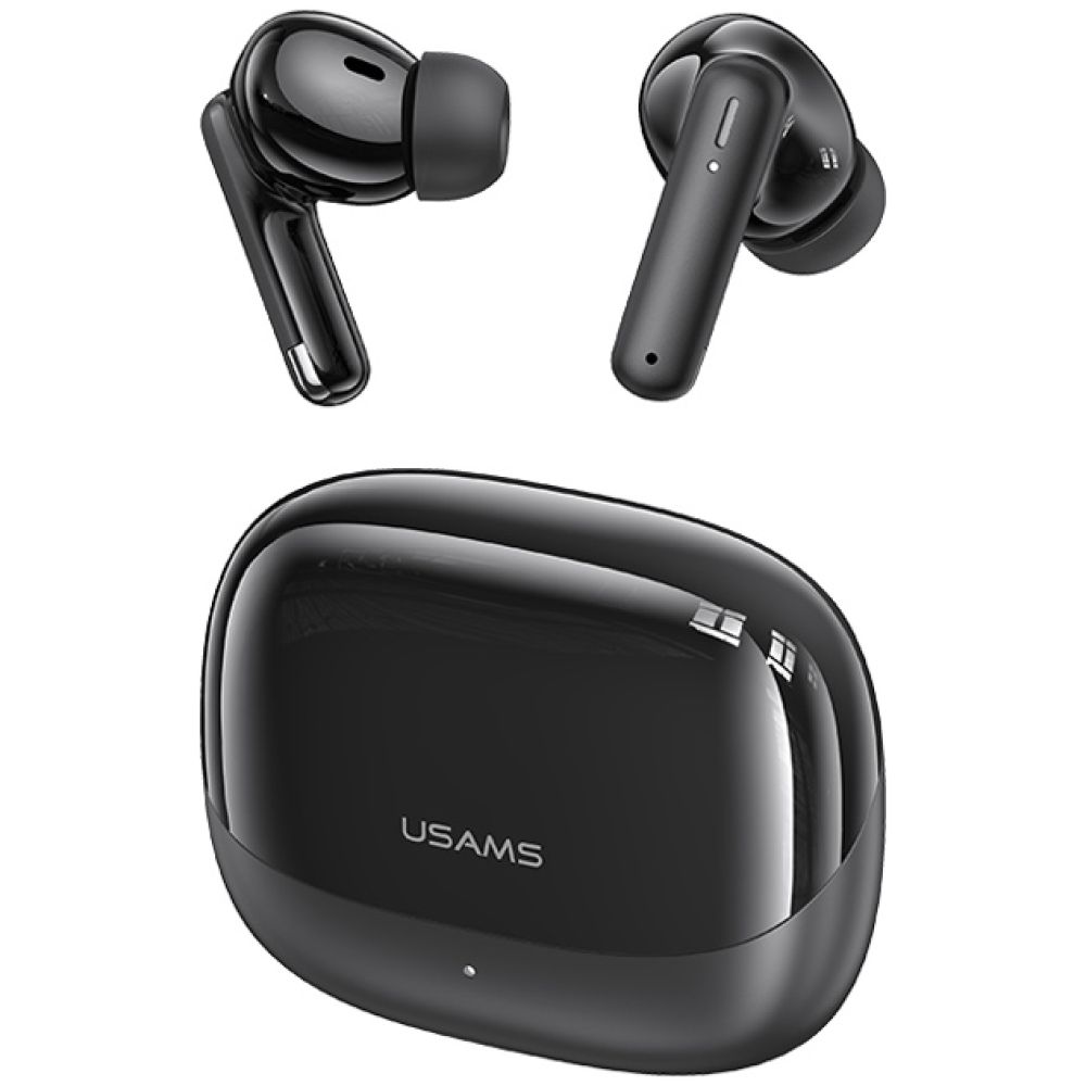 USAMS earphones με θήκη φόρτισης IF27, TWS, Φ13mm, 25/250mAh, μαύρα