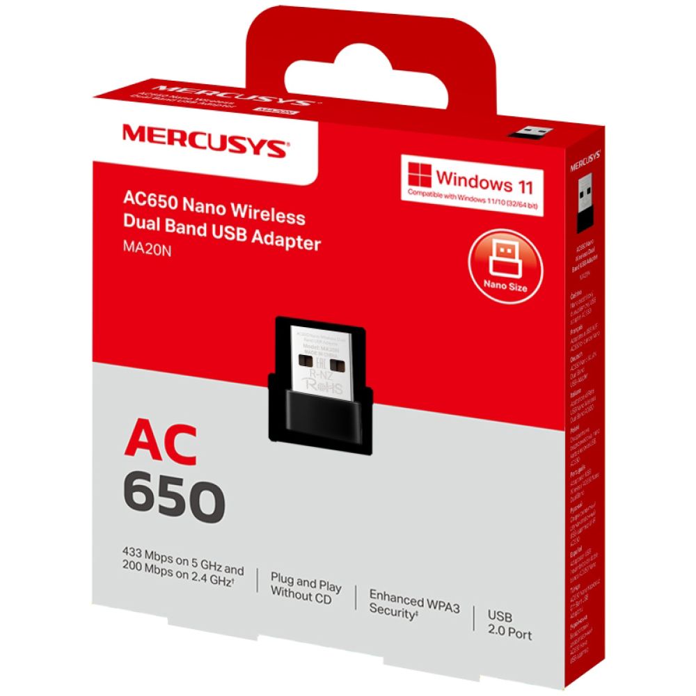 MERCUSYS ασύρματος USB αντάπτορας δικτύου MA20N, 650Mbps AC650, Ver 1.0 - Image 8