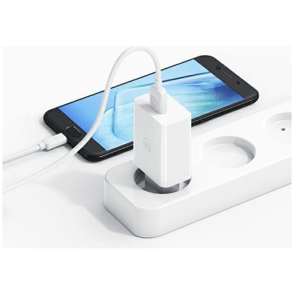 USAMS φορτιστής τοίχου SCXLTZ03 με καλώδιο Lightning, USB, 18W, λευκός - Image 2