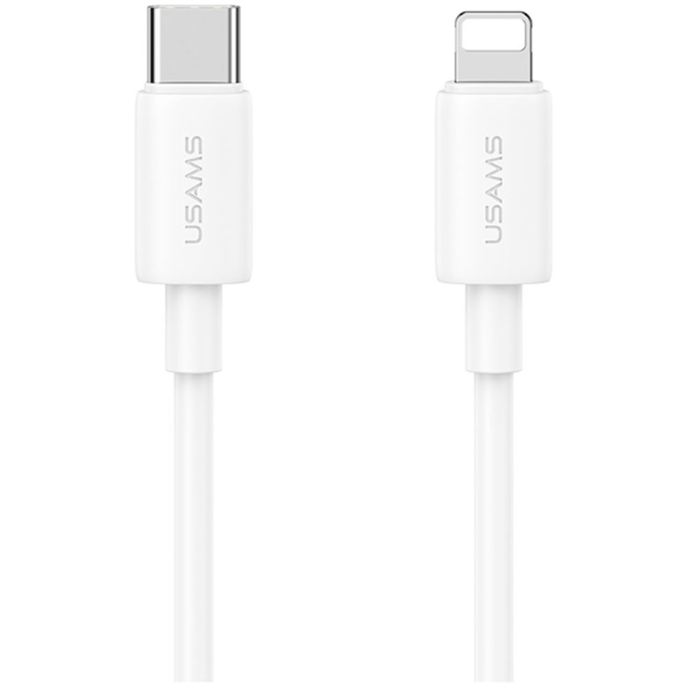 USAMS καλώδιο Lightning σε USB-C US-SJ712, 30W, 480Mbps, 1m, λευκό