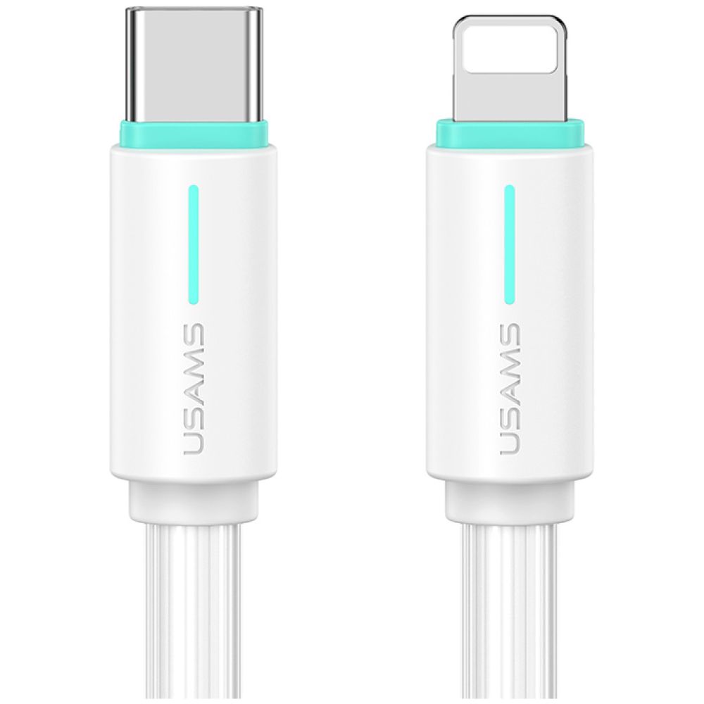 USAMS καλώδιο Lightning σε USB-C US-SJ735, 30W, 480Mbps, 1m, λευκό