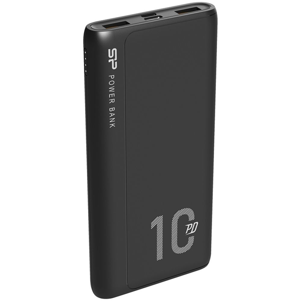 SILICON POWER power bank QP15, 10000mAh, 2x USB & USB Type-C, 3A, μαύρο